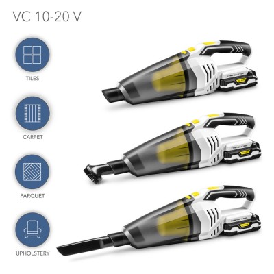 Belaidis rankinis dulkių siurblys Trotec VC 10-20V