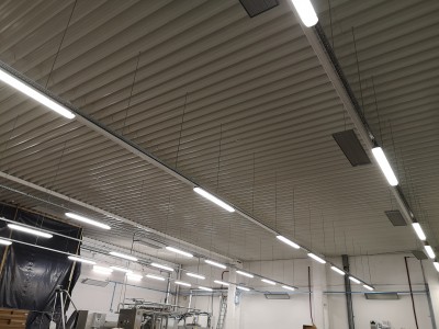 GAMYBOS CECHO ŠILDYMAS SPINDULINIAIS ŠILDYTUVAIS