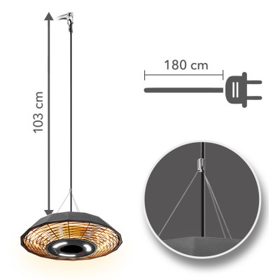Halogeninis infraraudonųjų spindulių šildytuvas Trotec IR 2010 SC
