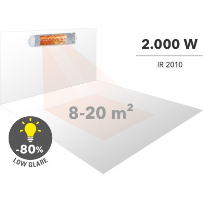 Halogeninis infraraudonųjų spindulių šildytuvas Trotec IR 2010