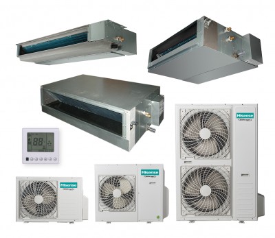 Kanalinių mono-split šildymo-kondicionavimo sistemų Hisense komplektai
