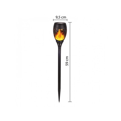 Saulės energija įkraunamas LED lauko šviestuvas su liepsnos efektu Olympia XL, 2 vnt