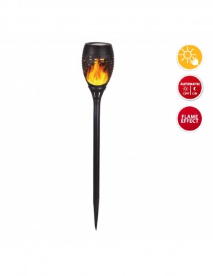 Saulės energija įkraunamas LED lauko šviestuvas su liepsnos efektu Olympia