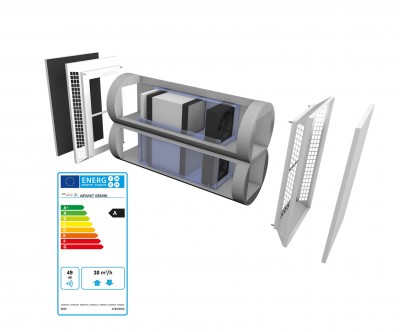 Sieninis dvisrautis mini rekuperatorius AirUnit Gemini