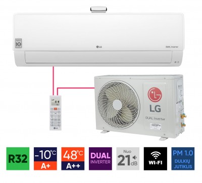 Sieninių mono-split šildymo-kondicionavimo sistemų LG Dualcool komplektai